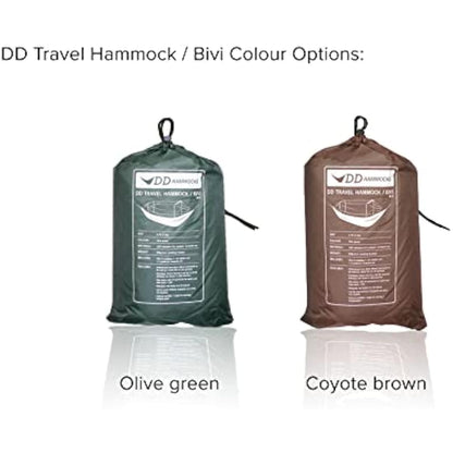 DD Hammocks Travel Hammock/Bivi - Insect Proof Camping Hammock And Ground Shelter Multi-Use With Fine Bug Mesh For Hiking Adventure Olive Green