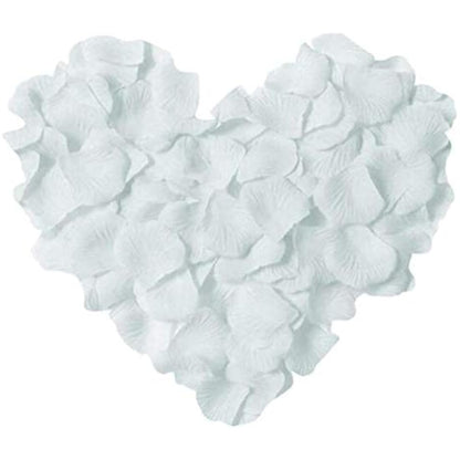 RuiChy 1000pcs Silk Artificial Rose Petals for Wedding Flowers Home Party Romantic Night Anniversary Valentine's Day, White