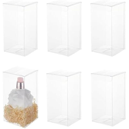 BENECREAT 20PCS 14x7x7cm Clear Wedding Favour Boxes Rectangle PVC Transparent Gift Boxes for Cake Candy Chocolate Birthday Party