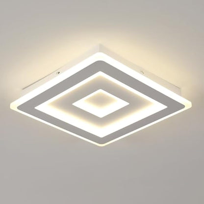 Comely Modern Square LED Ceiling Light, 52W 5850LM Acrylic LED Ceiling Lamp, White Chandelier for Bedroom, Living Room Natural Light 4500K, 40cm