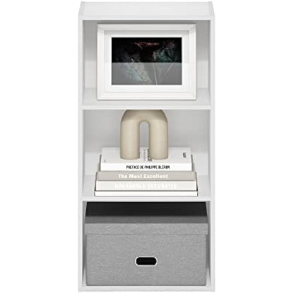 Furinno Luder 3-Tier Open Shelf Bookcase, White