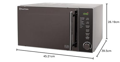 Russell Hobbs RHM2017 20L 800W Silver Digital Microwave, Child Safety Lock, Automatic Defrost, 5 Autocook Menus, Clock and Timer, Easy Clean
