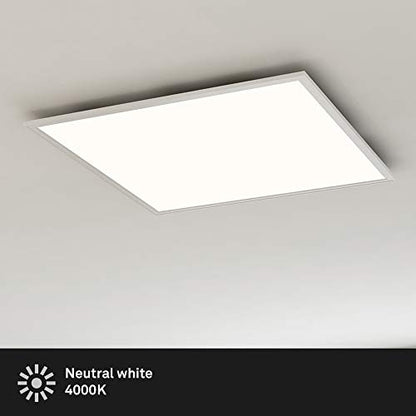 Briloner Leuchten 7192-016 - LED Ceiling lamp Panel, LED lamp, Living Room lamp, Ceiling Light, Ceiling Spotlight, 38W, Square, White 59.5 cm