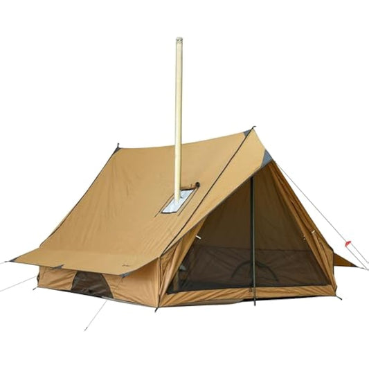 POMOLY CHALET 70 Pro Portable Cabin Tent With Stove Jack and Two Poles for 2-3 Person Camping, Hot Tent Stove, Hiking, Hunting, Backpacking