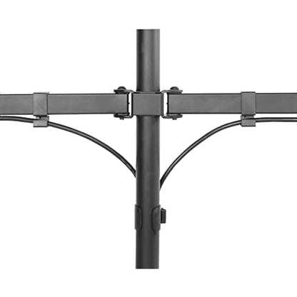 Newstar FPMA-D550DBLACK Full Motion Dual Desk Mount (clamp & grommet) for two 10-27" Monitor Screens, Height Adjustable - Black