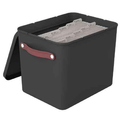 Rotho MyPaper Archive box document organiser. MY PAPER Plus, Plastic (PP) BPA-free, black, (40.0 x 29.2 x 29.8 cm)