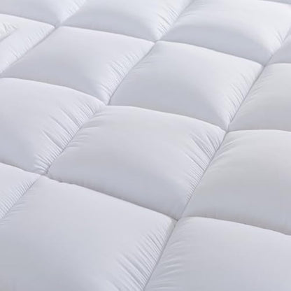 Hotel Quality Box Stitched Microfibre Mattress Topper 5cm Super soft Heavy Fill Orthopaedic Anti Allergy Quilted Mattress Topper (Single, 90cm X 190cm x5cm)