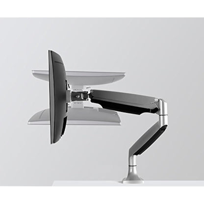 Mount-It! Single Monitor Arm Desk Mount | Gas Spring Monitor Arm | Full Motion Articulating Height Adjustable | Fits 21 22 23 24 27 30 32 Inch VESA Compatible Computer Screen | Clamp and Grommet Base