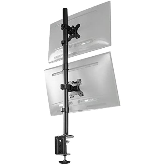 Vivo Dual LCD Monitor Desk Mount Stand Heavy Duty Stacked, Holds Vertical 2 Screens up to 32" (STAND-V002T)