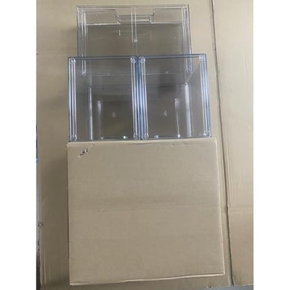 Large Stackable Storage Drawers, Clear Plastic Makeup Organiser with Pull-Out Drawer for Under Sink, Pantry, Bathroom, Kitchen and Office