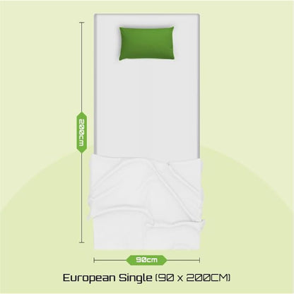 Starlight Beds Close Wave 8-Inch Deep European Single Mattress - Budget Sprung Design with Memory Foam Layer, White (90cm x 200cm x 20cm)
