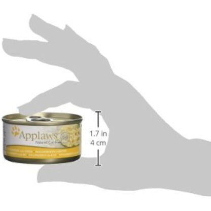 Applaws 100% Natural Wet Cat Food, Chicken with Cheese in Broth, 70 g Tin Cans (Pack of 24)