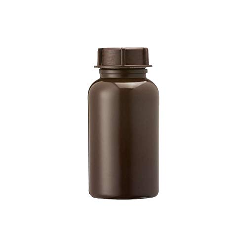 3Wthings Pack of 2 wide neck bottles made of LDPE with screw cap, 250 ml, colour: brown lightproof