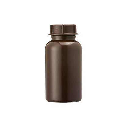 3Wthings Pack of 2 wide neck bottles made of LDPE with screw cap, 250 ml, colour: brown lightproof