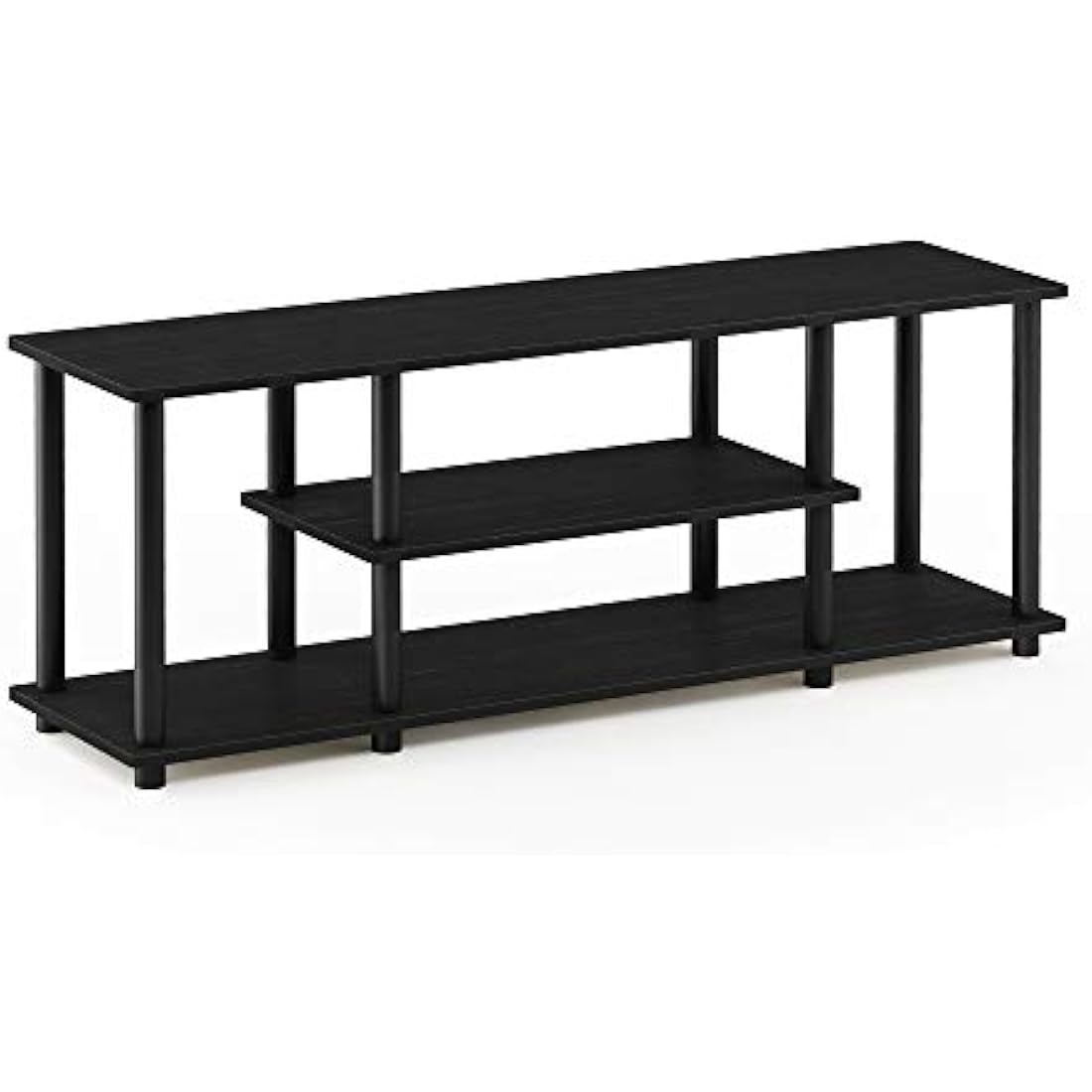 Furinno 12250R1WN/BK Turn-N-Tube No Tools 3D 3-Tier Entertainment TV Stands, Walnut/Black