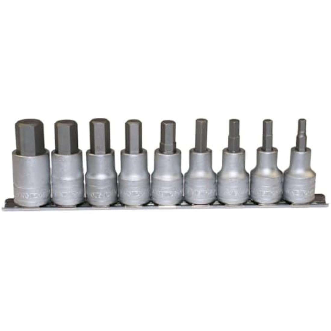 Teng M1212 1/2-inch Clip Rail Metric Hex Socket Drive (9 Pieces)