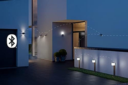 Steinel Wall Light L 840 SC Silver, LED Outdoor Light, 160° Motion Detector, Networkable, can be Operated via App, 9.5 W