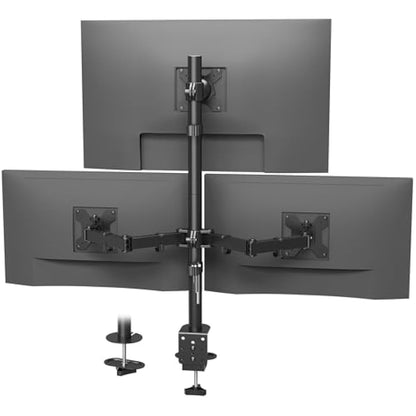 Bontec Monitor Halterung 3 Monitore, Höhenverstellbar, 360° Drehbar, Für 27-32 Zoll Monitore, Max. 30kg Pro Arm, Zwei Installationsoptionen, Für Büro und Gaming, VESA 75x75/100x100mm
