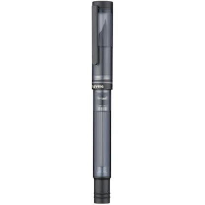 Asvine V200 Titanium Fountain Pen Vacuum Filling, Matte Black Bock Broad Nib Transparent Acrylic Smooth Writing Pen Case Set