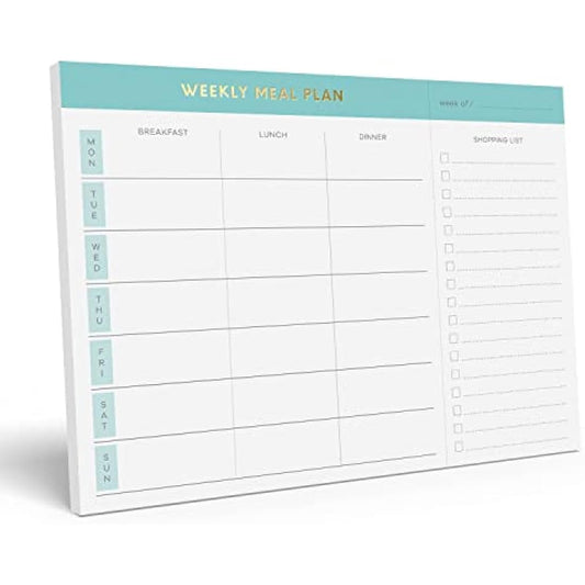 Sweetzer & Orange Weekly Meal Planner and Grocery List Magnetic Notepad. Teal 10x7” Meal Planning Pad with Tear Off Shopping List. Plan Weekly Menu Food for Weight Loss or Dinner List for Family!