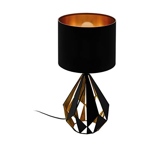 Eglo 43077, Carlton 5, Retro Table Lamp, Steel, E27, 60W, Black & Copper