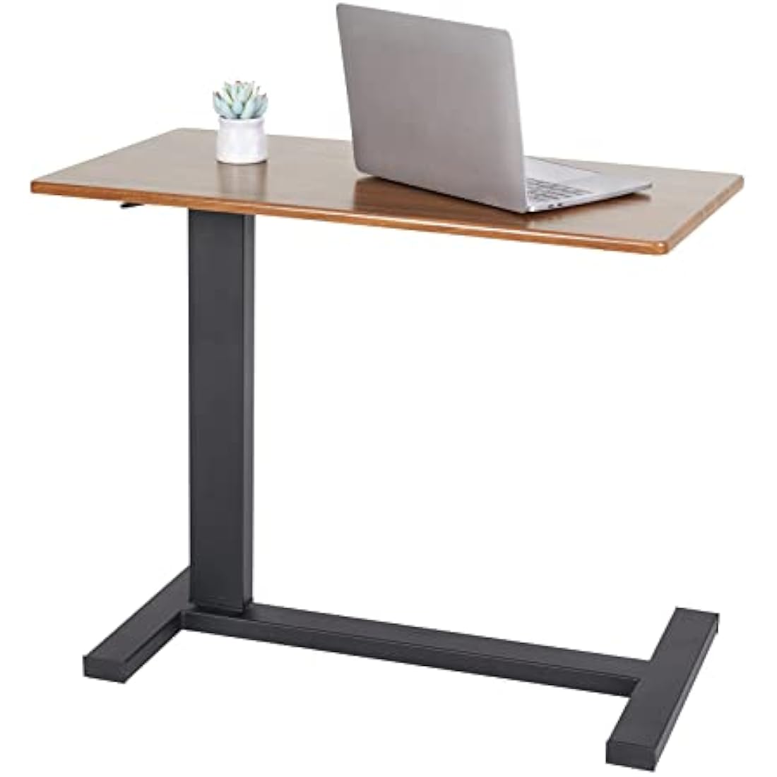 FATIVO Overbed Bedside Table with Rolling Wheels 80x40x89.5cm C Shape Side Table Adjustable Height Hospital Bed End Table Sofa Large Laptop Side Table for Couch, Living Room, Multiple Uses