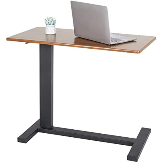 FATIVO Overbed Bedside Table with Rolling Wheels 80x40x89.5cm C Shape Side Table Adjustable Height Hospital Bed End Table Sofa Large Laptop Side Table for Couch, Living Room, Multiple Uses