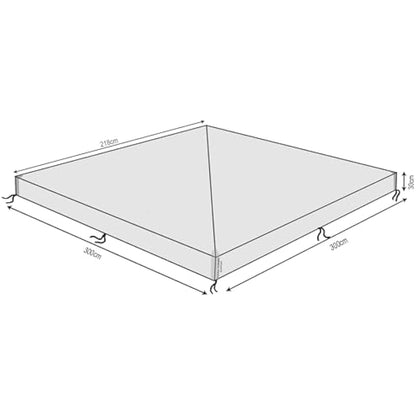 QUICK STAR Gazebo Protective Cover 3 x 3 m Waterproof Transparent Weather Protection