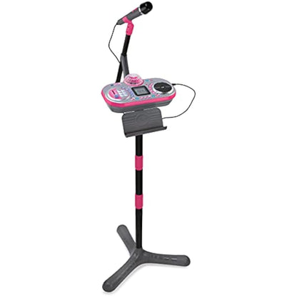 VTech Kidi Super Star DJ, Kids Microphone Toy with Songs and Sound Effects, Microphone and Adjustable Stand with Colour Changing Disco Light, Musical Toy with Games, 6 Years + 531703