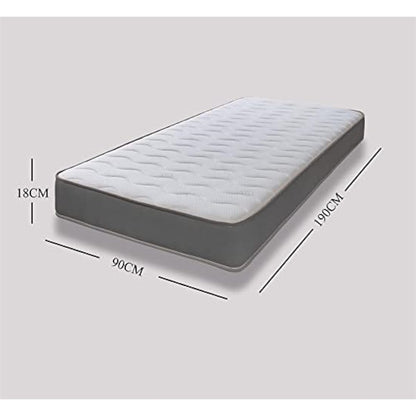 eXtreme comfort ltd Hybrid Cooltouch Colours Mattress | 3ft Single (90cm x 190cm) | Memory Foam & Coil Spring | Plush Feel | Cooltouch Plus Sleep Surface | 18cm Deep | Grey | Maximum Value