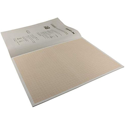 Landre 100050433 mm Pad A3 Pack of 10 80 g/m² Millimetre Paper 20 Sheets Glued Top Line Colour Red Grid Paper Geometry
