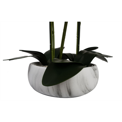60cm Orchid Artificial Pink - Marble Effect Ceramic Planter