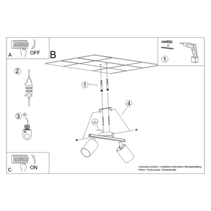 Ceiling lamp steel Lemmi minimalistic Design GU10