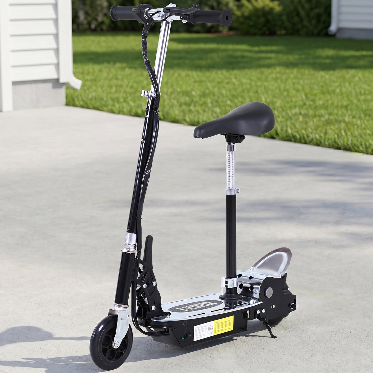 HOMCOM Foldable Powered Scooter with Adjustable Handle, Brake, Black