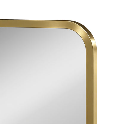 HOMCOM Modern Rectangular Wall Mirror with Storage Shelf, 70 x 50 cm, Gold Tone
