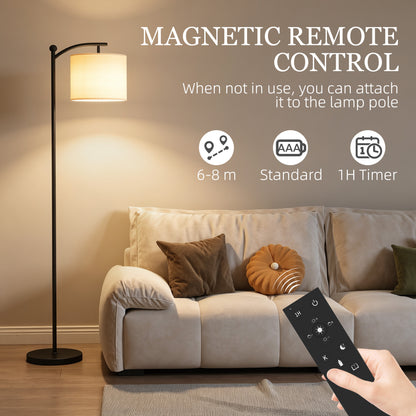 HOMCOM LED Floor Lamp with Remote Control - Black