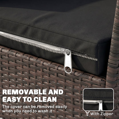 Outsunny Outdoor Seat Cushion Pads for Rattan Furniture, 3 PCs Garden Furniture Cushions, Black