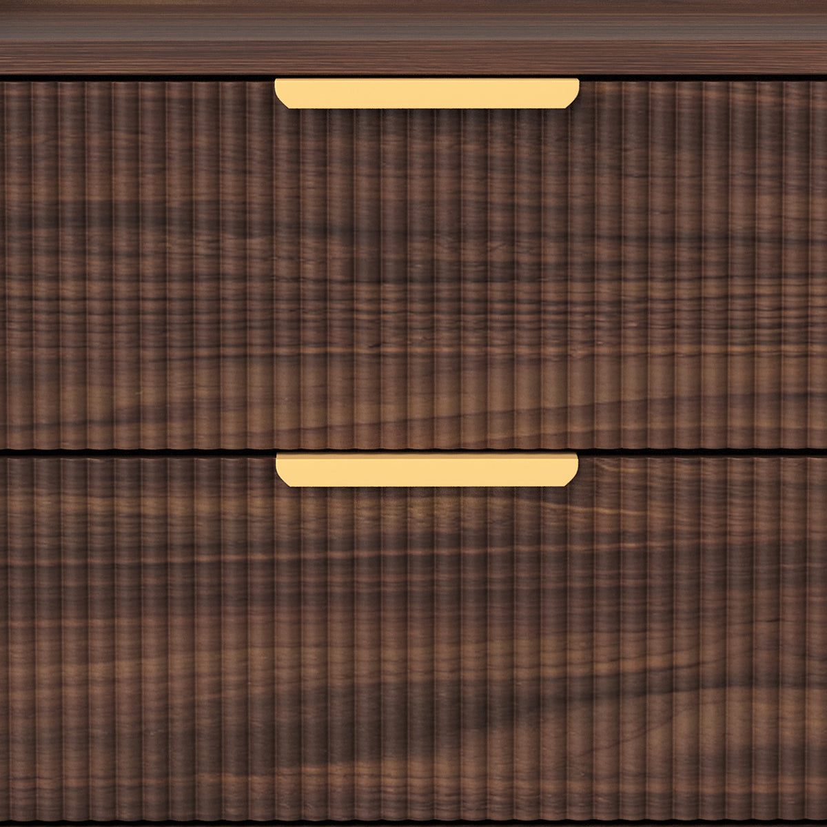 HOMCOM Elegant Two-Drawer Bedside Table - Walnut Brown