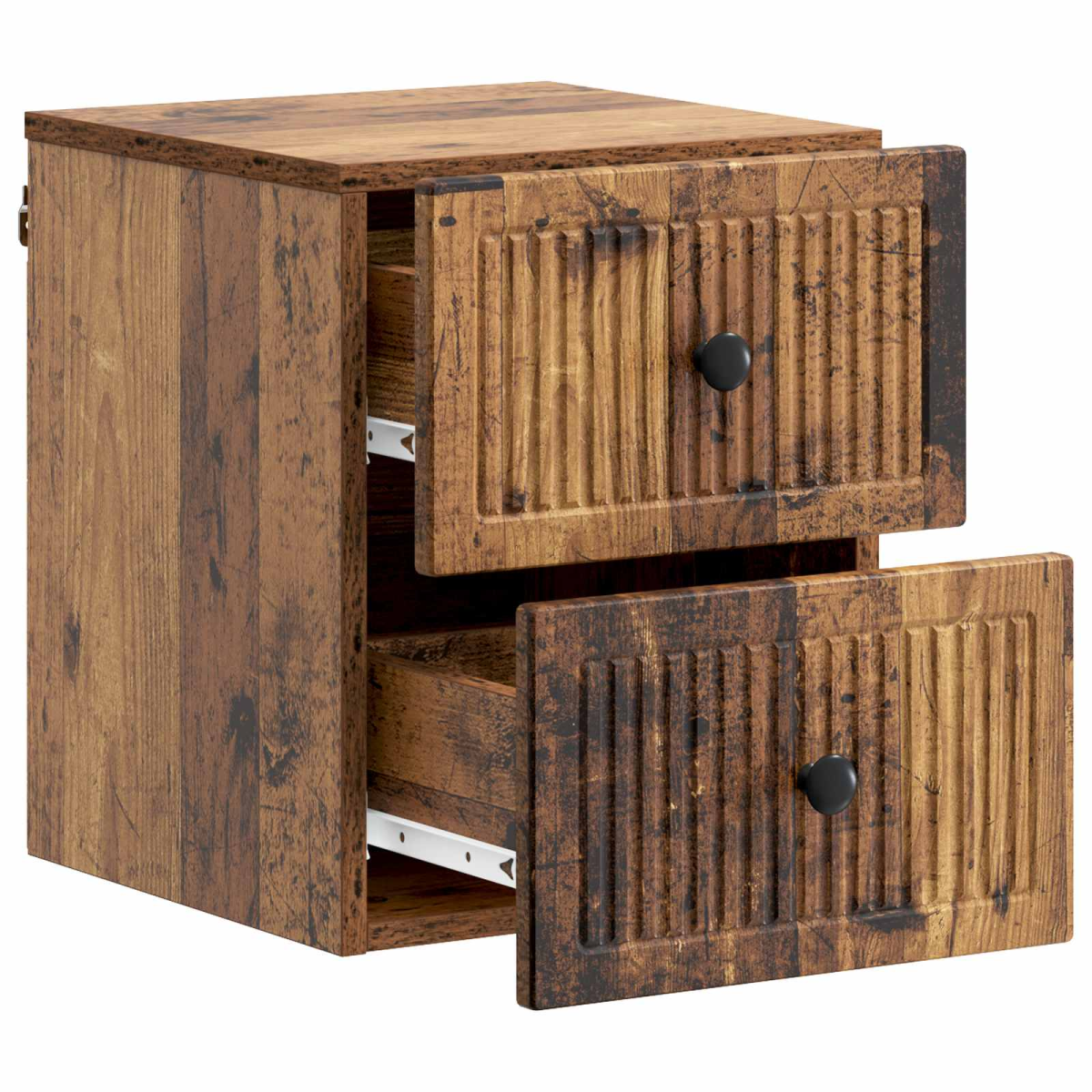 vidaXL Wall-Mounted Bedside Cabinet Old Wood 33 x 34.5 x 40 cm