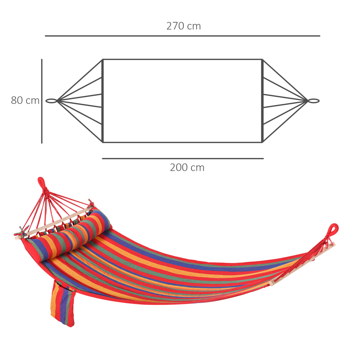 Cotton Hammock Soft Portable Swing Sleeping & Headrest & Side Pocket Chair