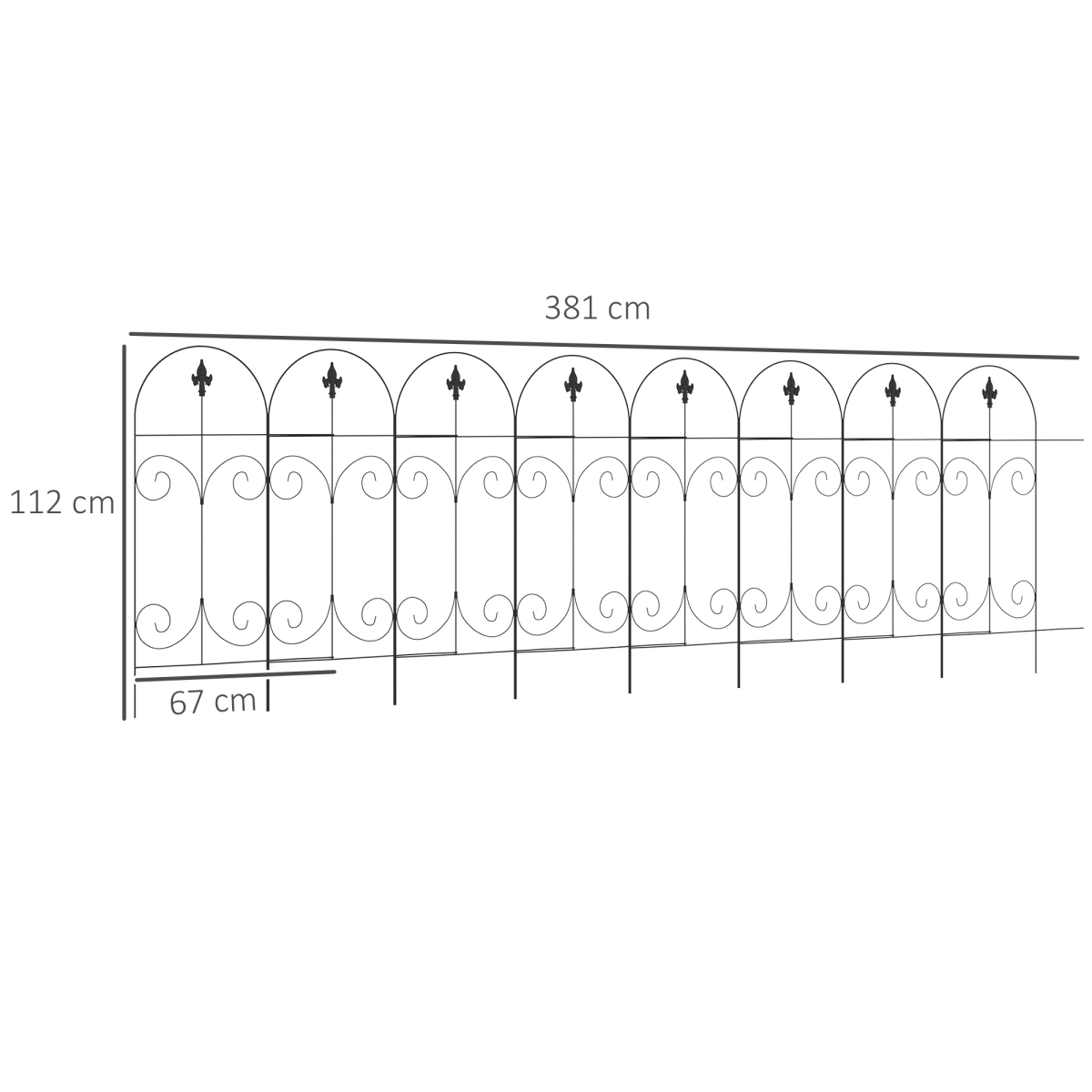 8PCs Garden Fencing Panels 44in x 12.5ft Flower Bed Border Edging Animal Barrier