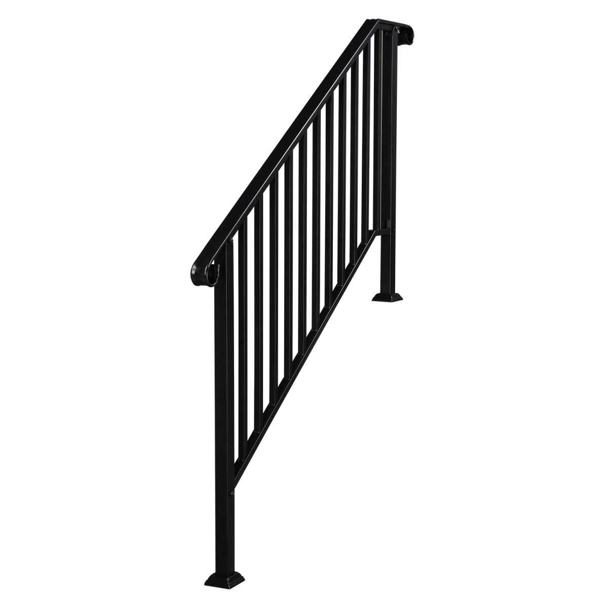 [Same Code：81504920  40310676]Artisasset Matte Black Outdoor 4 Level Iron Handrail