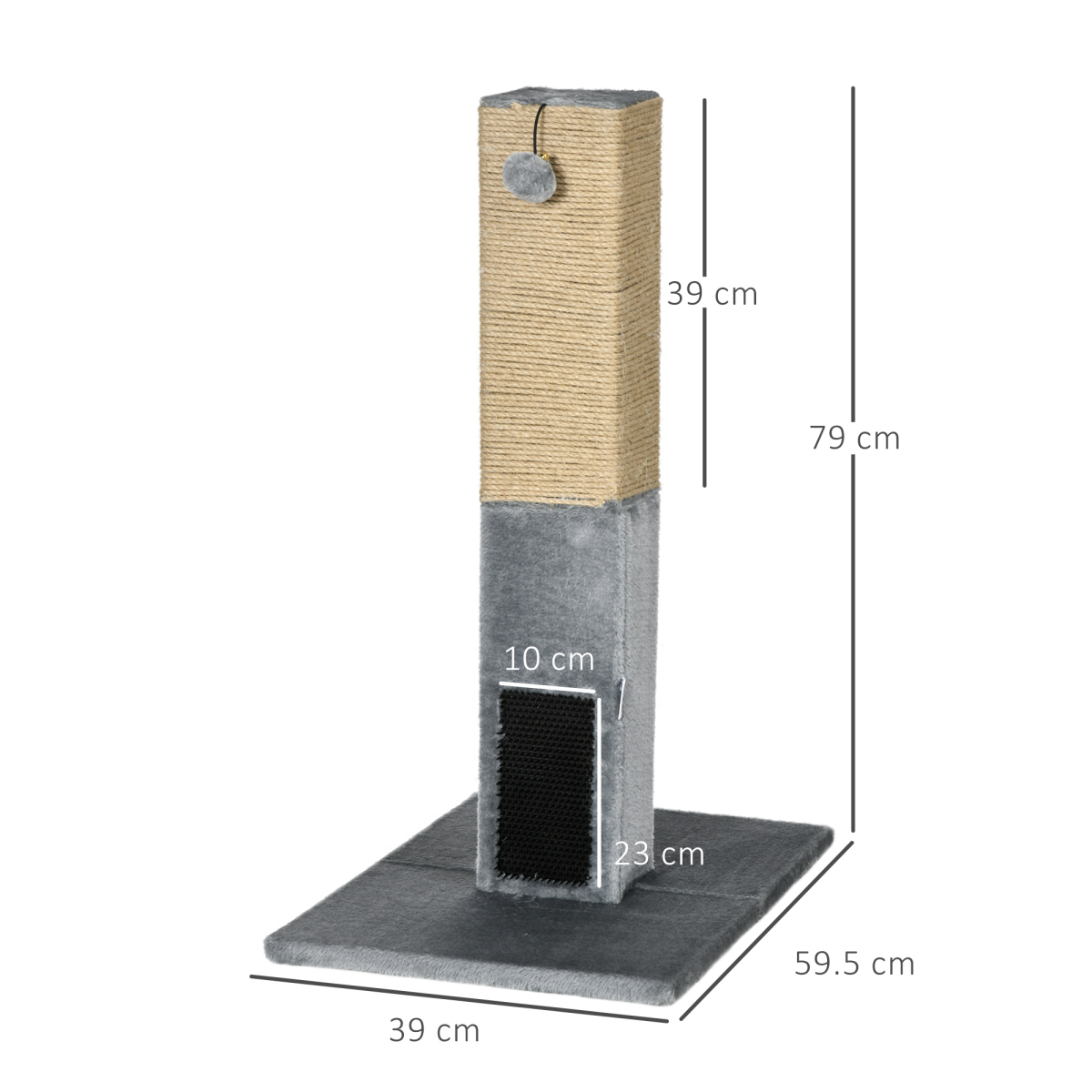 Cat Scratching Post 79cm Scratcher Climber Cat Tree Activity Centre - Grey