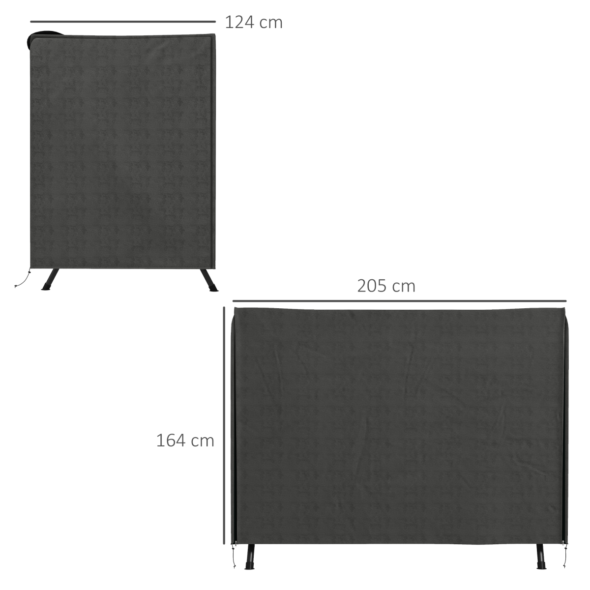 Outsunny Large Outdoor Swing Chair Cover  Garden Furniture Protector 164cm Grey
