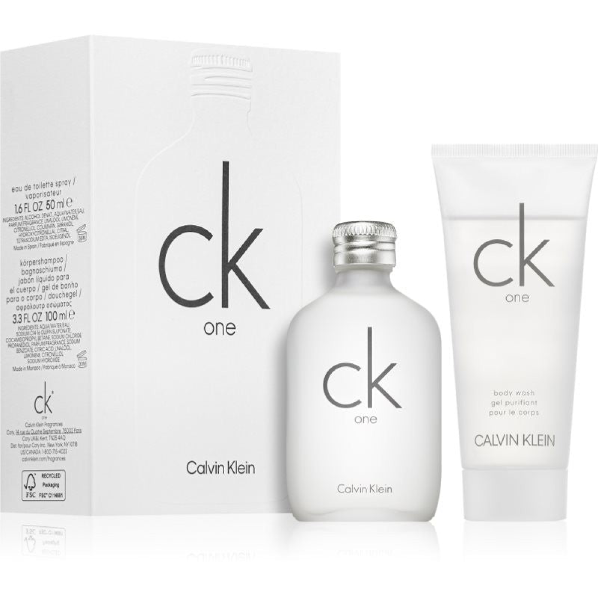 Calvin Klein CK One Gift Set (Eau De Toilette Spray 50ml  Shower Gel 100ml)