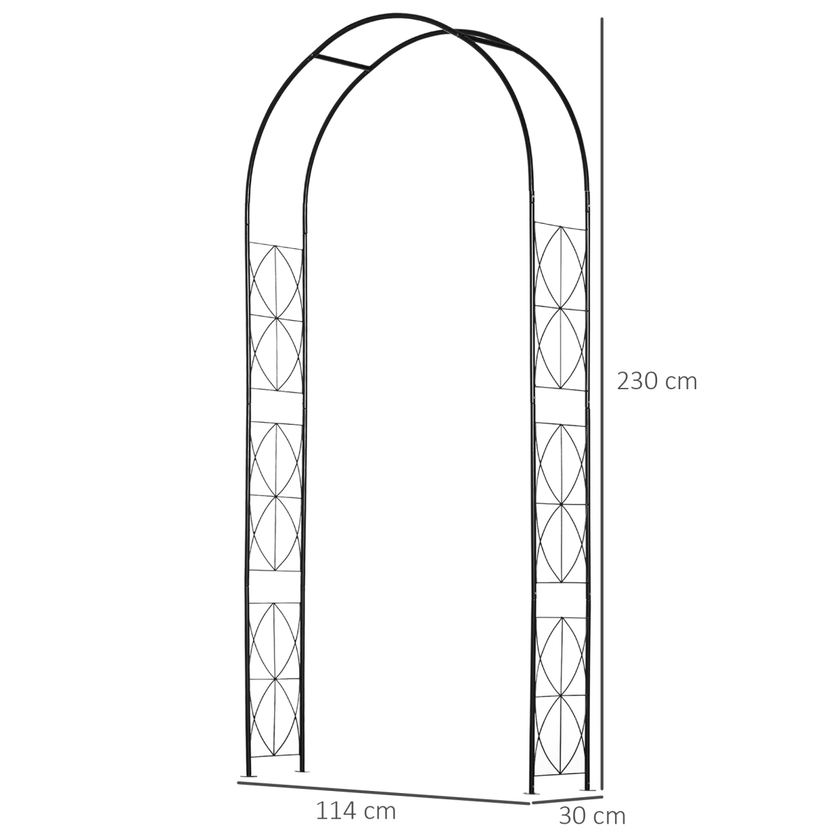 Metal Vintage Garden Arch Lawn Arbor Trellis Rose Plant Climbing Rack Outsunny