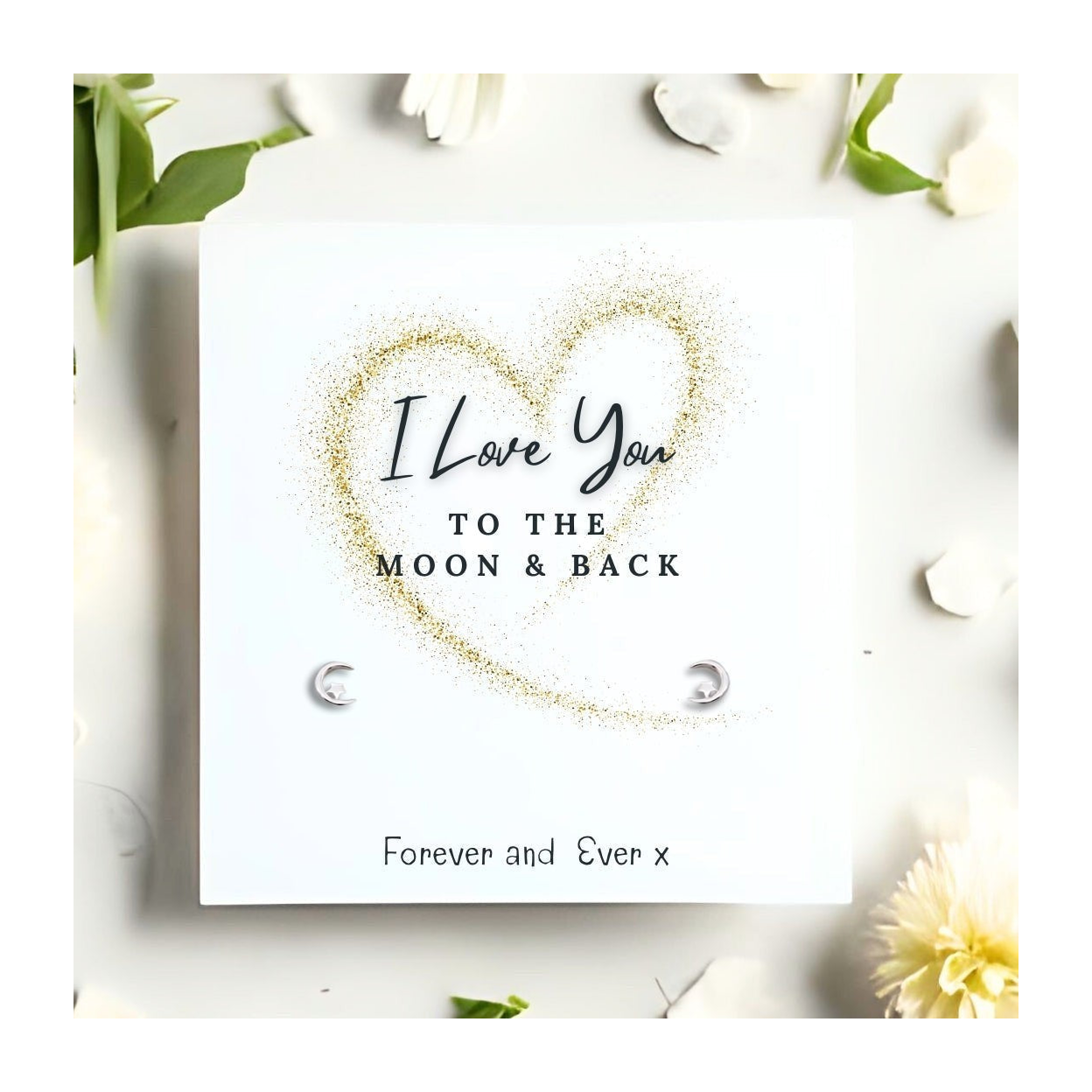 Love You to the Moon & Back Silver Earrings Mini Gift Hamper