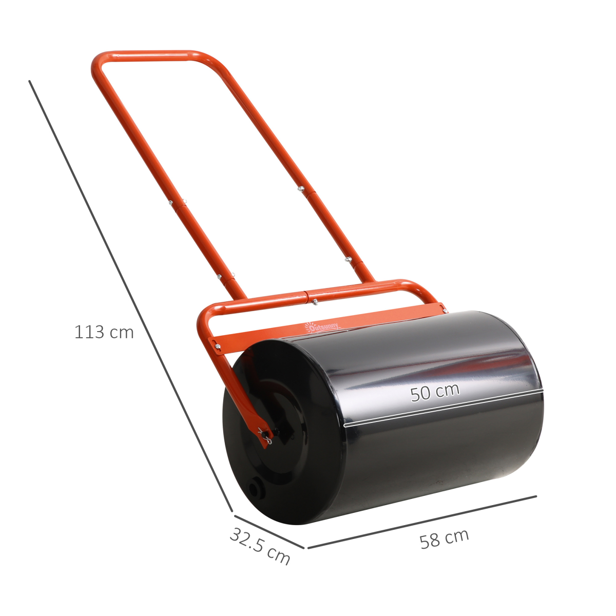 Combination Push/Tow Lawn Roller Filled w/ 38L Sand or Water Garden Outsunny