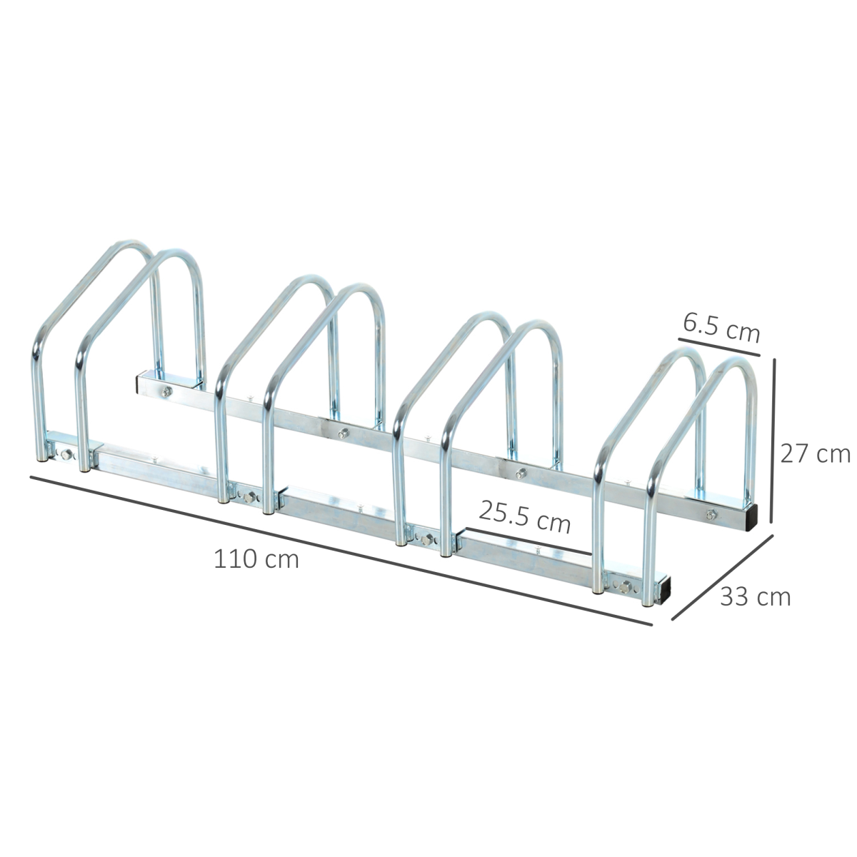 4 Bike Parking Rack Locking Storage Stand Holder Floor Wall Mount  HOMCOM