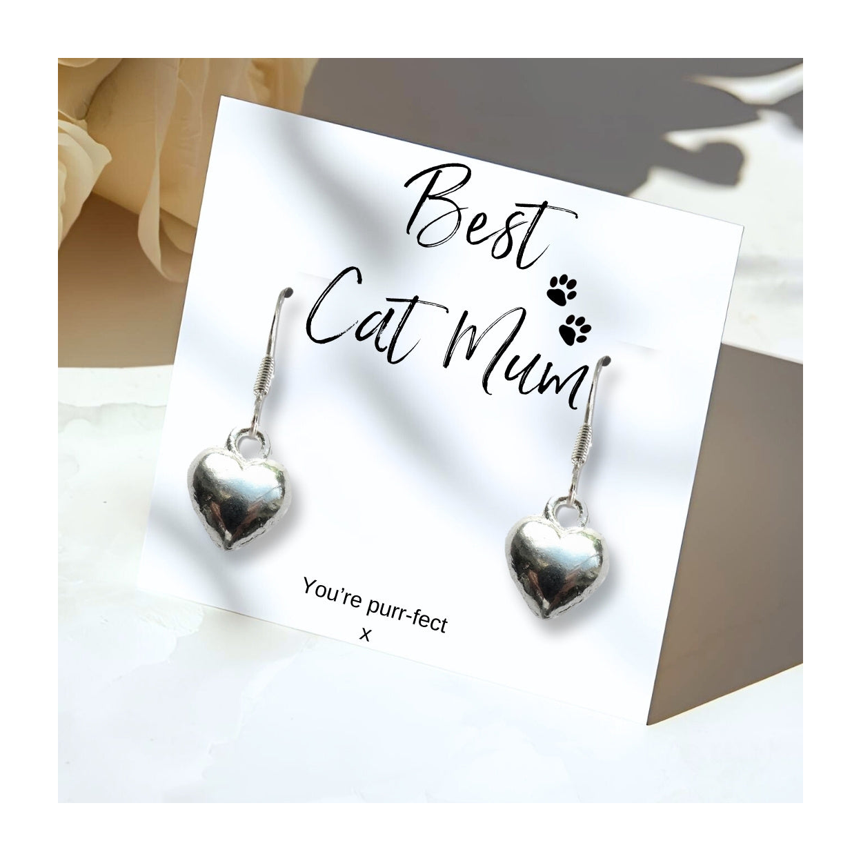 Best Cat Mum Earrings & Jewellery Box Gift
